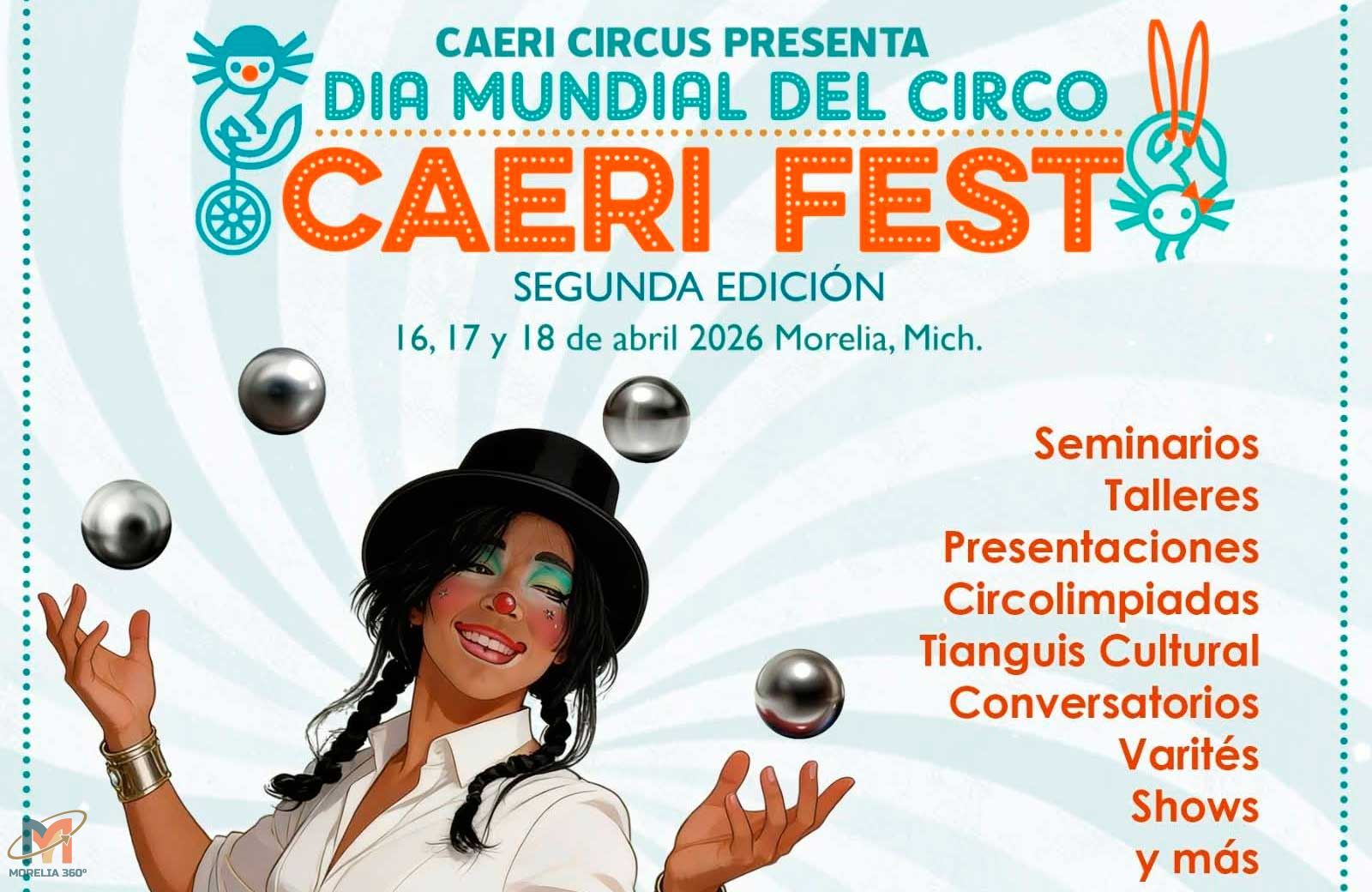 Morelia celebra el Día Mundial del Circo con el CAERI FEST 2026