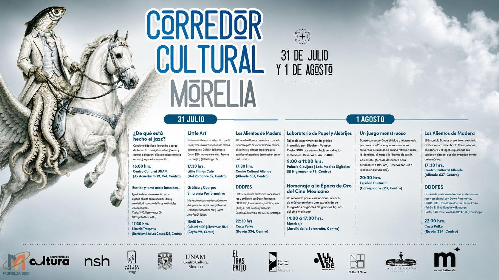 Corredor Cultural Morelia reunirá arte, música, cine y literatura en dos días de actividades