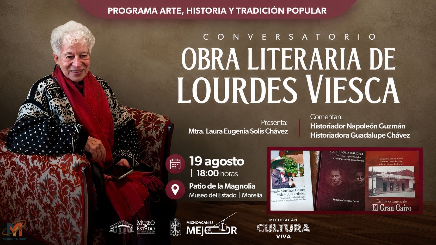 Invitan al conversatorio sobre la obra literaria de Lourdes Viesca en el Museo del Estado