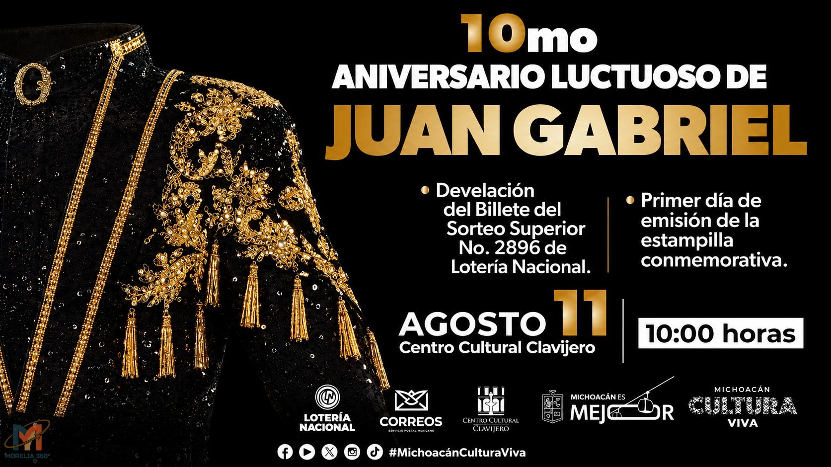 Conmemorarán en Morelia el décimo aniversario luctuoso de Juan Gabriel con billete y estampilla conmemorativos