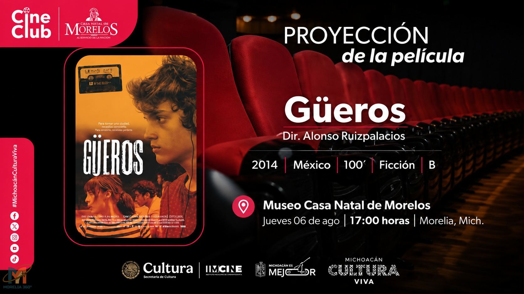 Casa Natal de Morelos proyectará la película Güeros en una función gratuita de Cine Club