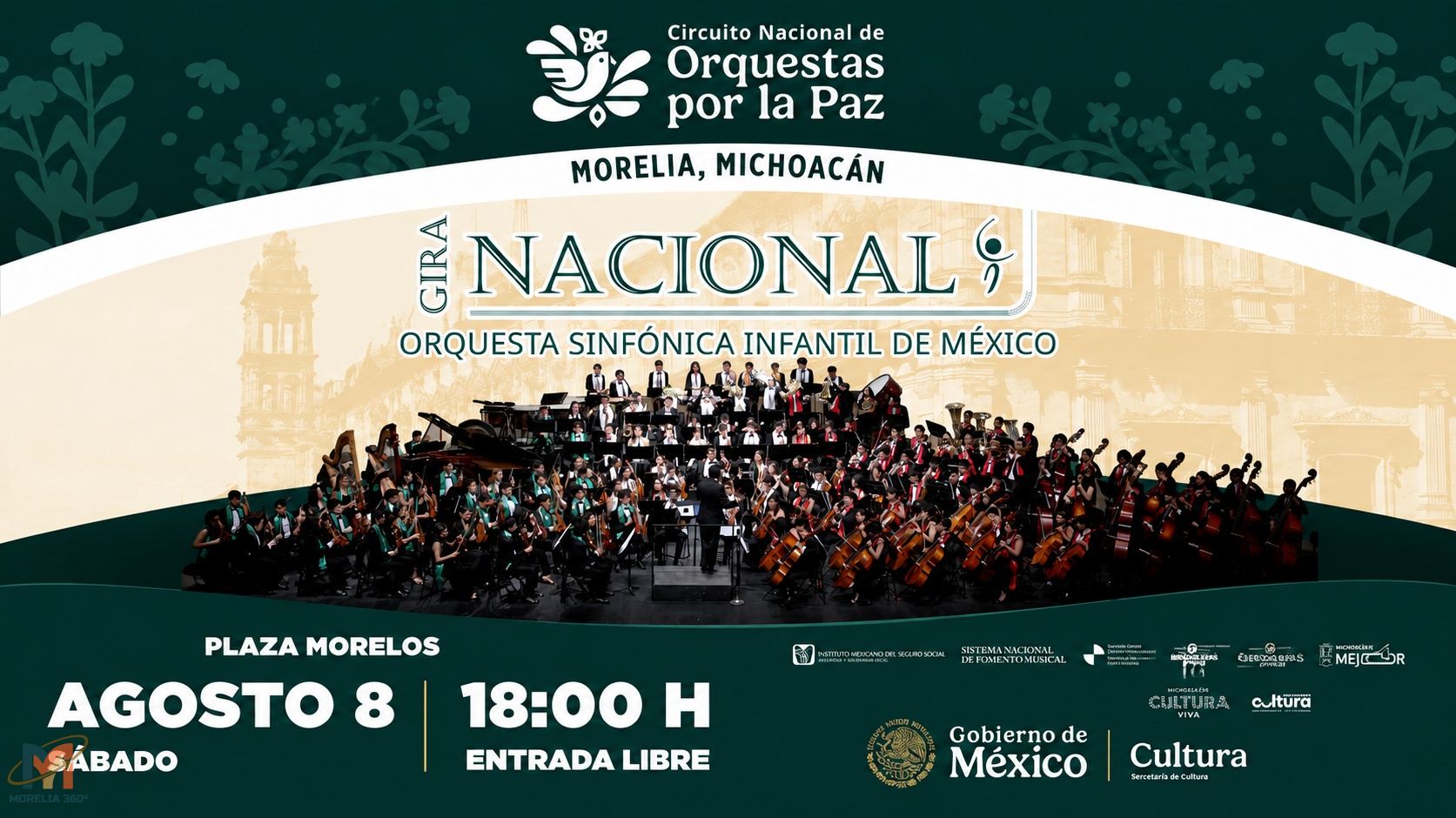 La Orquesta Sinfónica Infantil de México ofrecerá concierto gratuito en Morelia este 8 de agosto