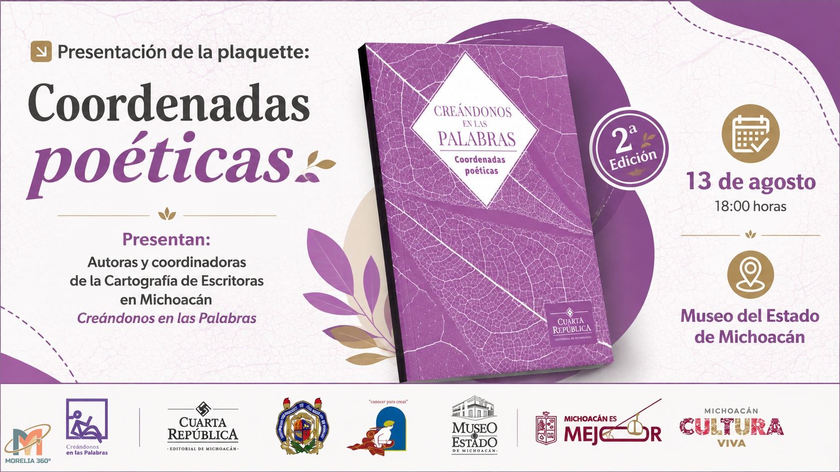 Presentarán “Coordenadas poéticas” en el Museo del Estado de Michoacán