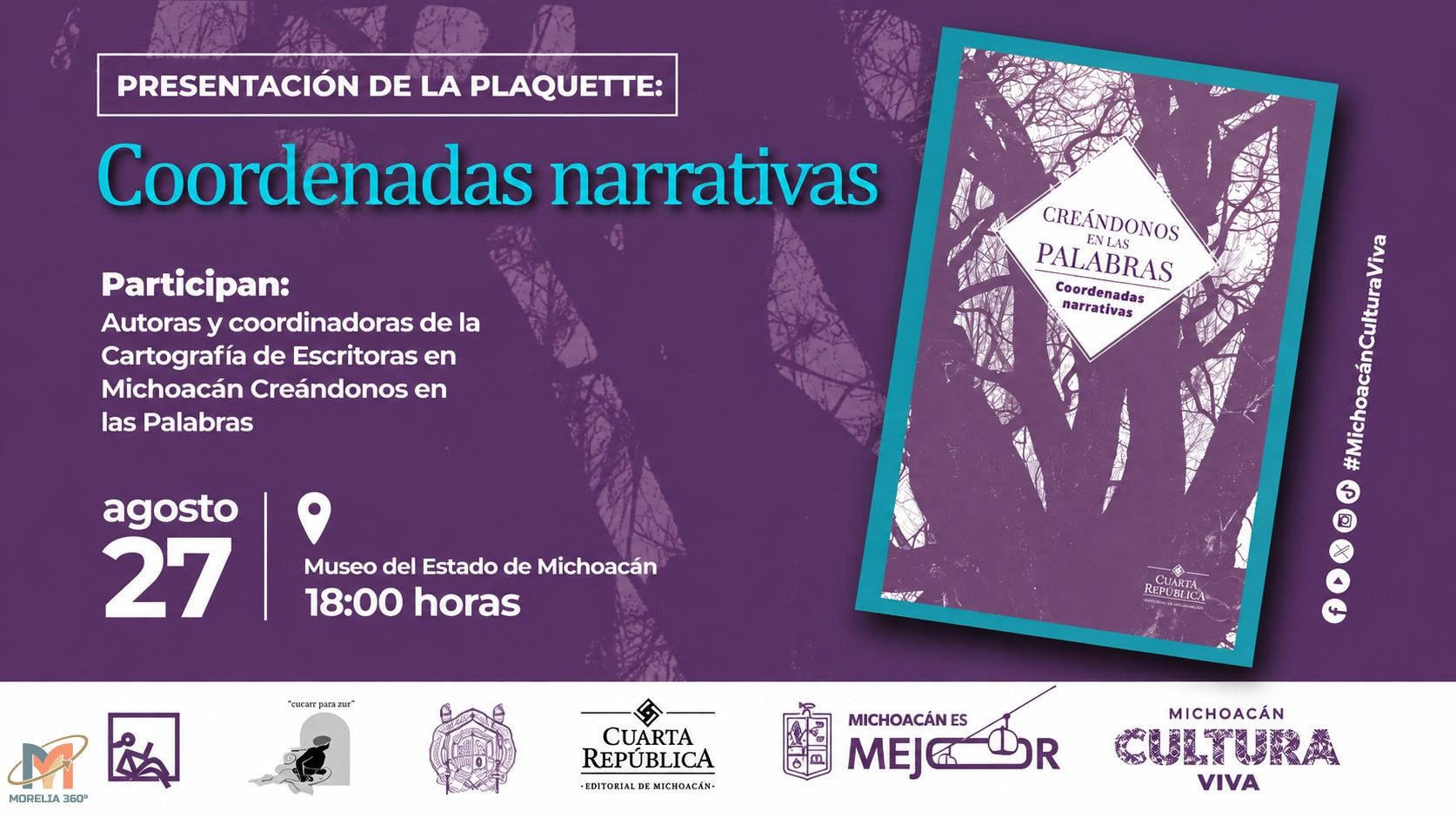 Presentarán “Coordenadas narrativas” en el Museo del Estado de Michoacán