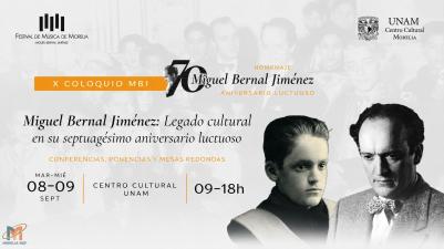 X Coloquio del Festival de Música de Morelia rendirá homenaje a Miguel Bernal Jiménez